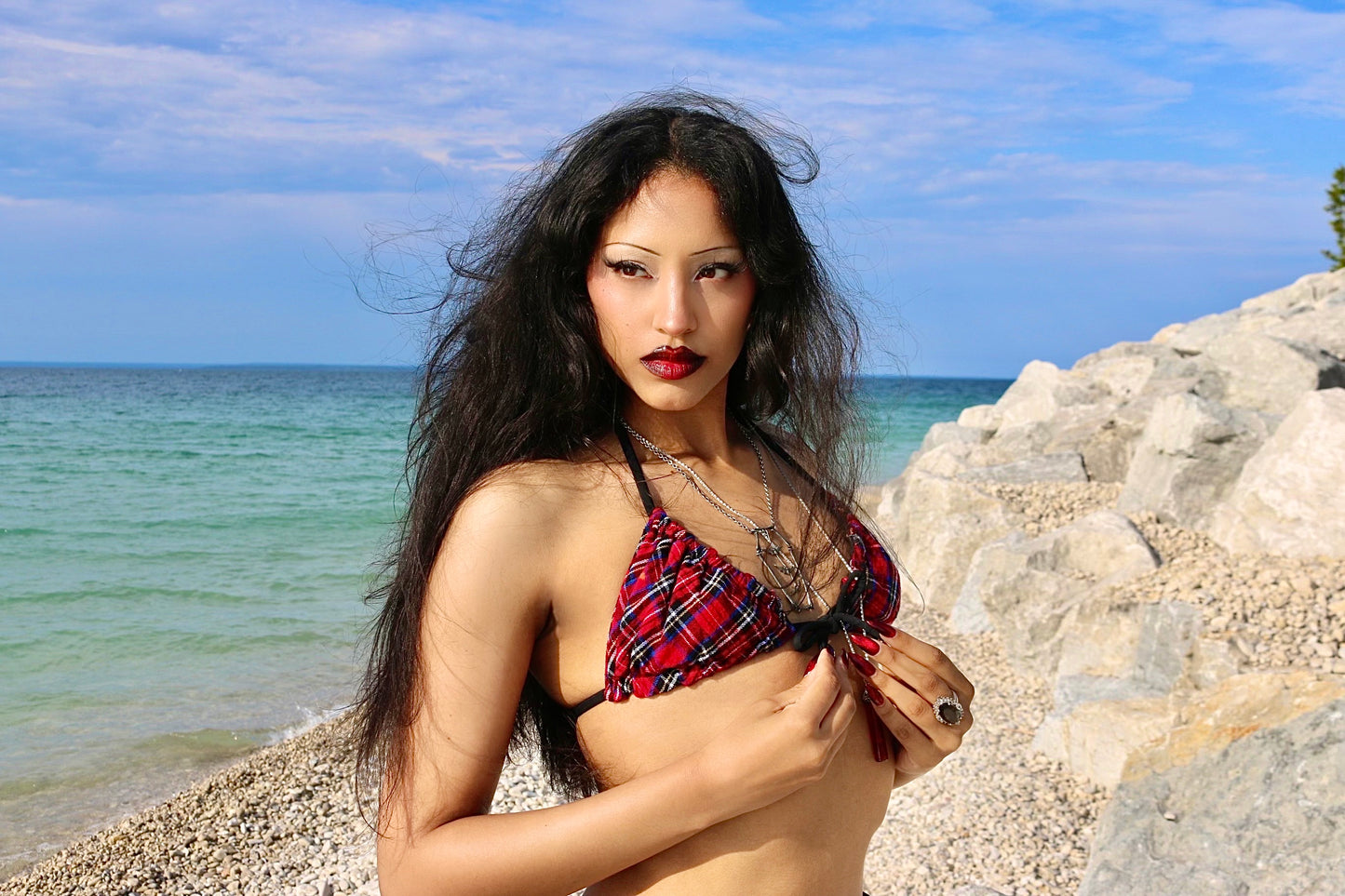 Plaid Babe Bikini Top