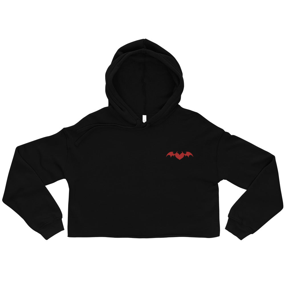 Red Heart Crop Hoodie