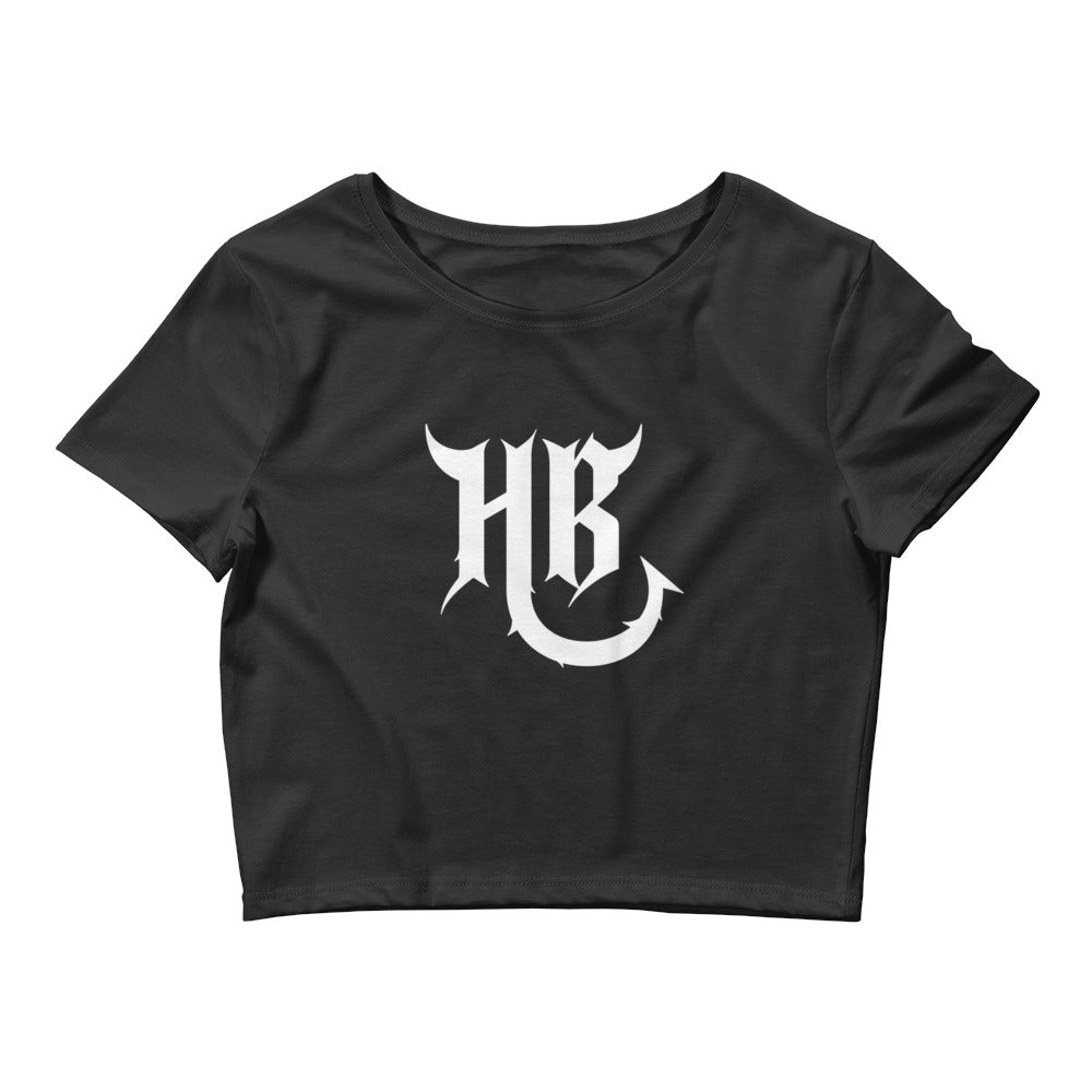 HB White  Logo Women’s Crop Tee
